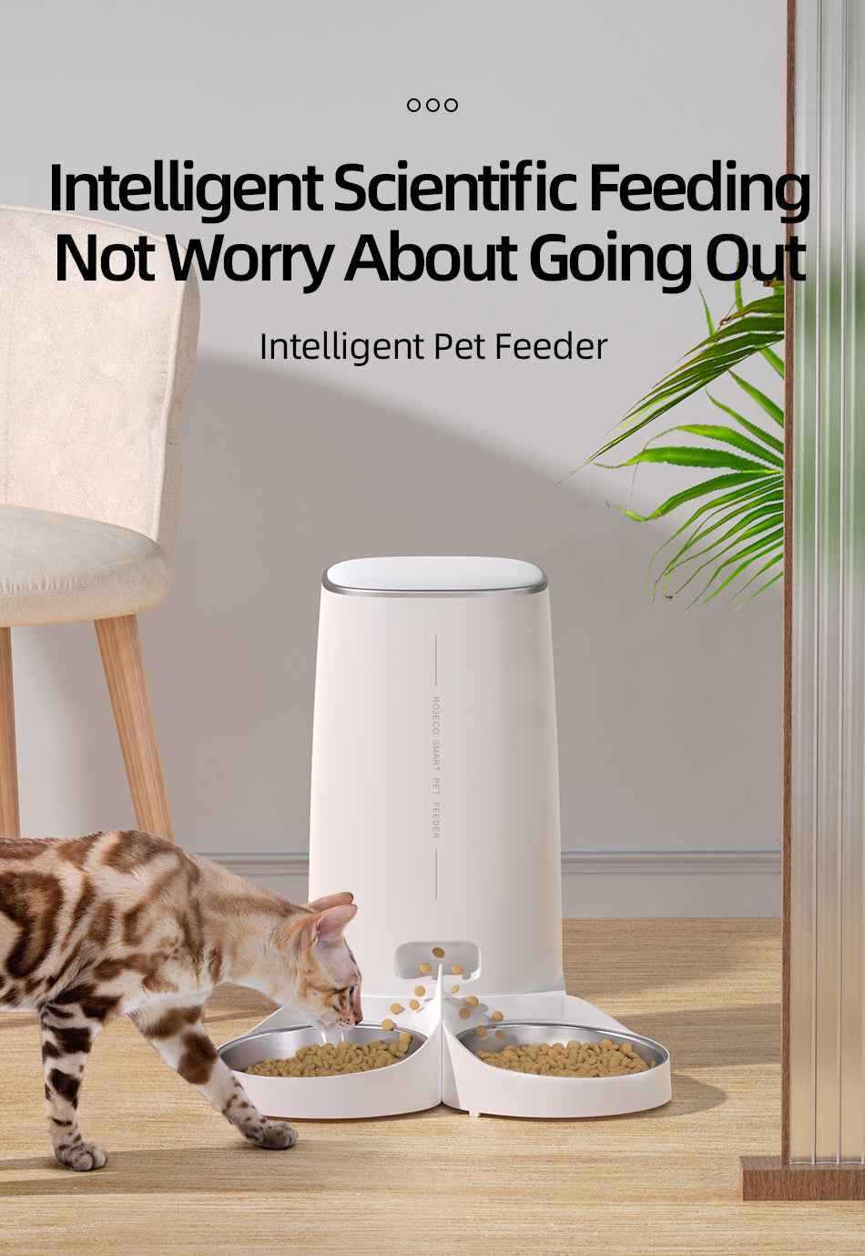 ROJECO 4L Smart Pet Feeder