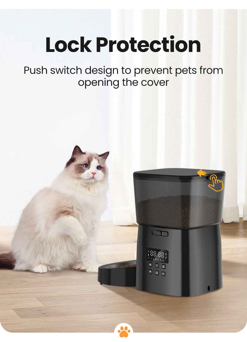 ROJECO 2L Button Pet Feeder