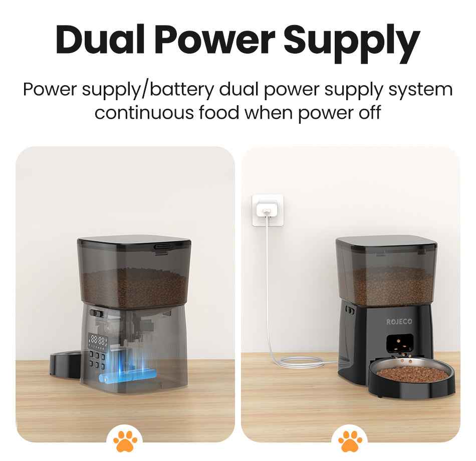 ROJECO 2L Button Pet Feeder