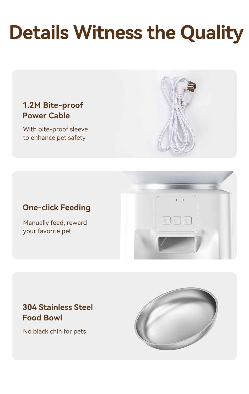 ROJECO 4.5L WiFi Smart Pet Feeder
