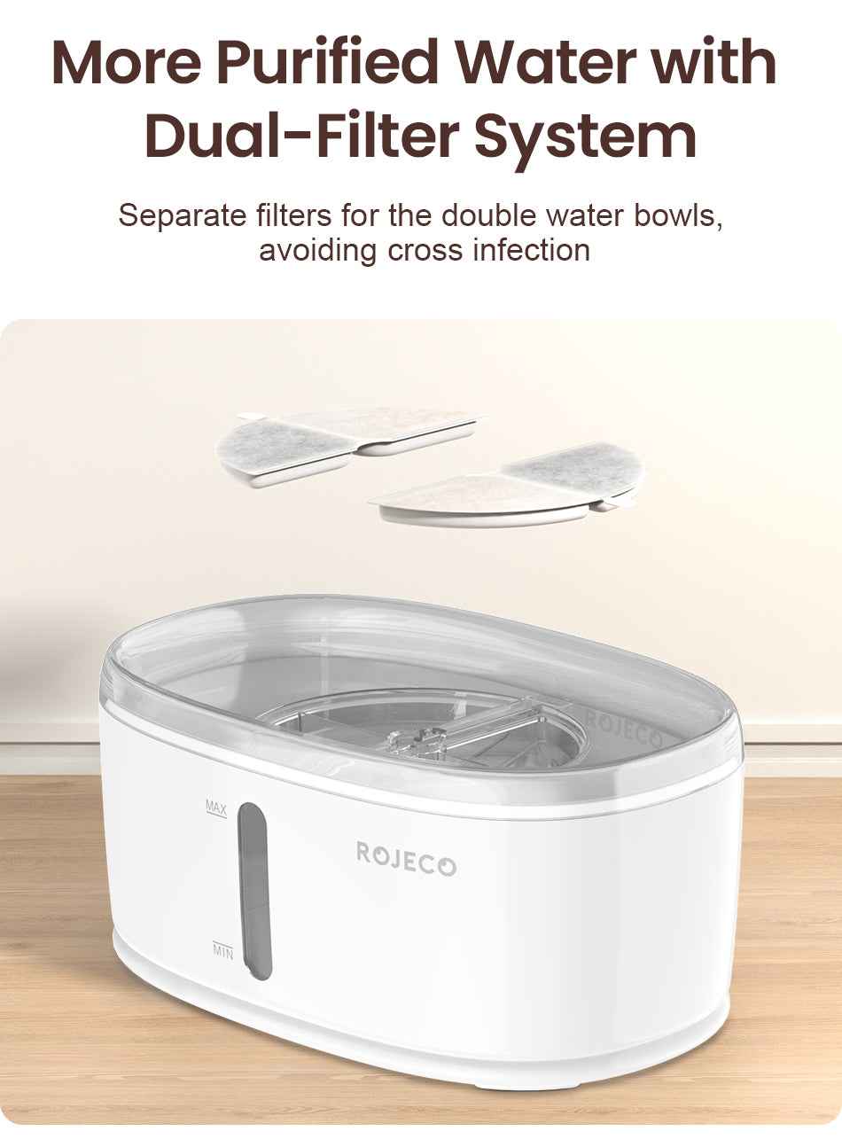ROJECO Wireless Pump Cat Water Fountain