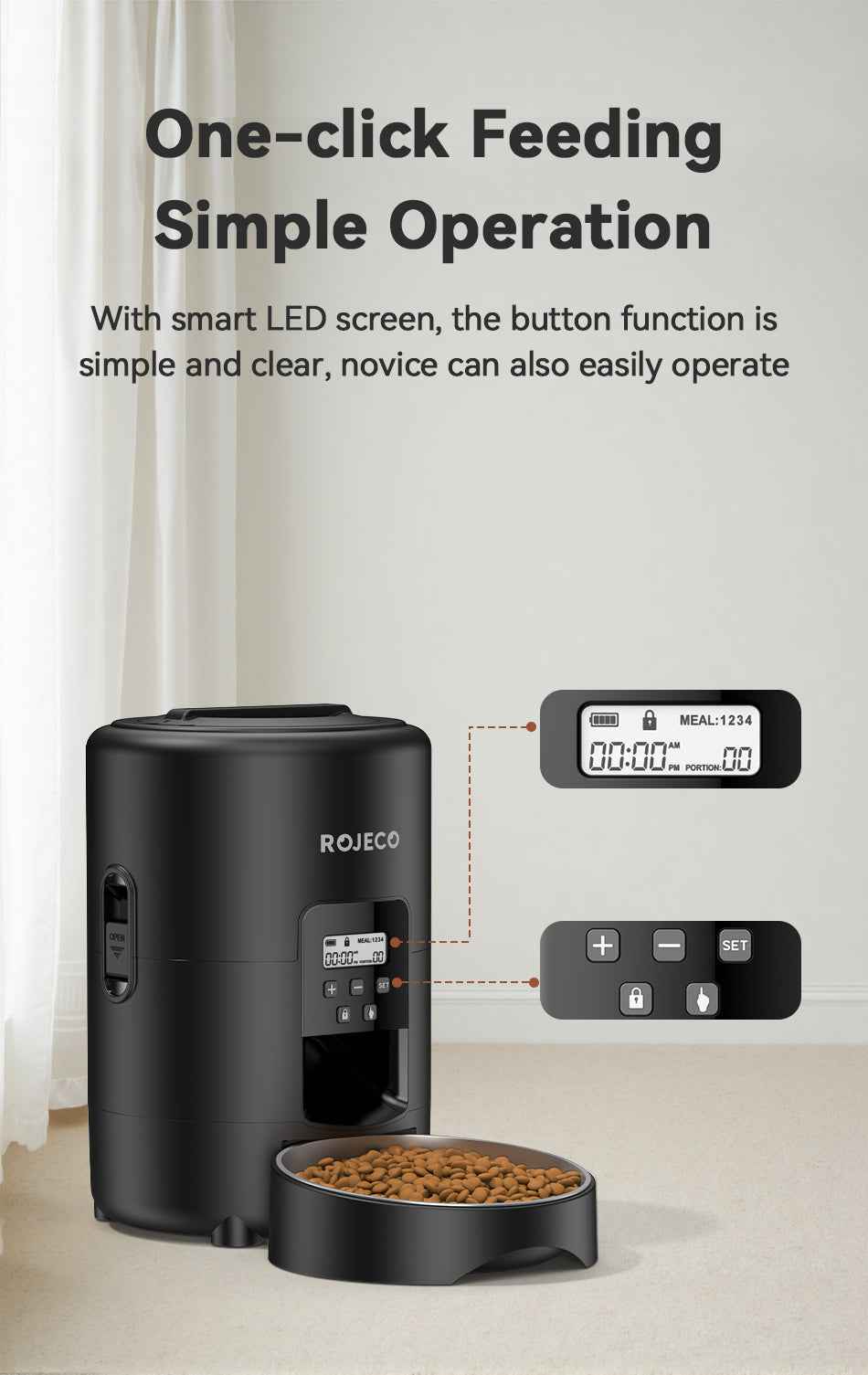 ROJECO 2L Smart Pet Feeder