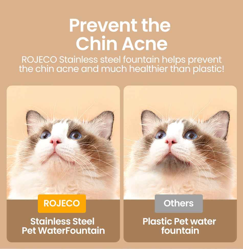 ROJECO 3.2L Stainless Steel Cat Fountain