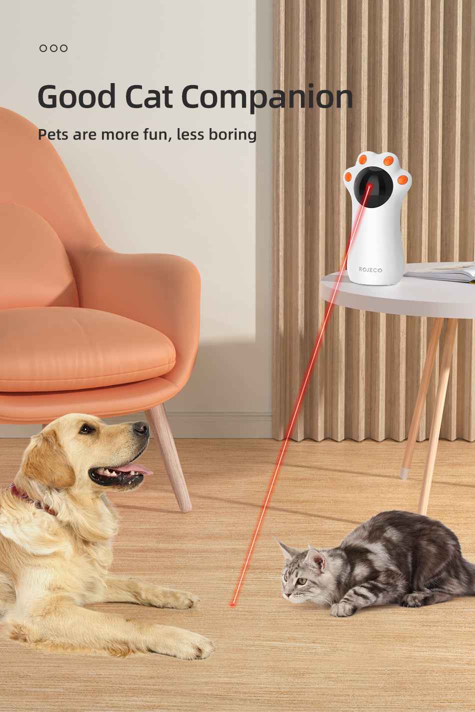 ROJECO Rechargeable Laser Cat Toy