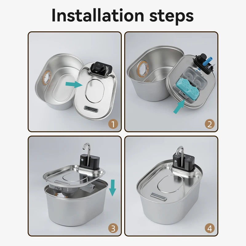 ROJECO Stainless Steel Filter for 3.2L Wireless Cat Fountain - Replacement