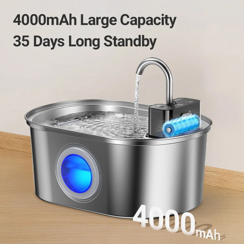 ROJECO Stainless Steel Wireless Water Fountain