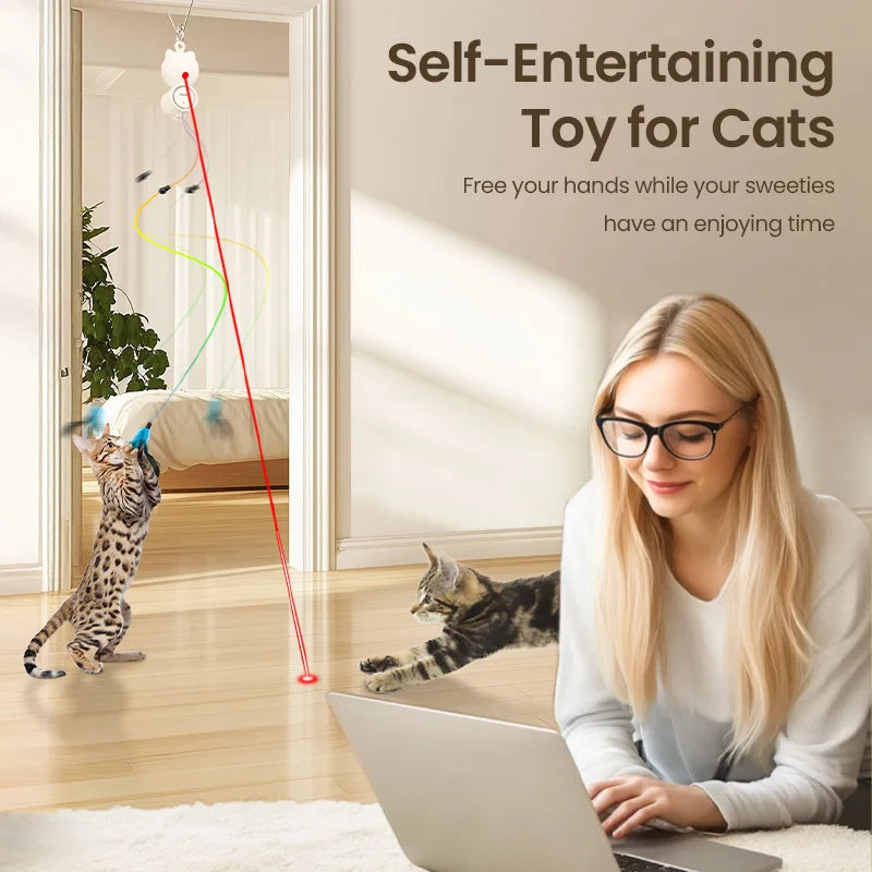 ROJECO 2-in-1 Automatic Cat Toy