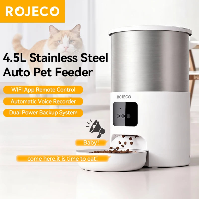 ROJECO 4.5L Stainless Steel Pet Feeder