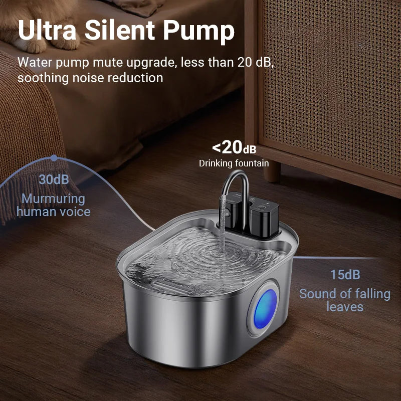 ROJECO Stainless Steel Wireless Water Fountain