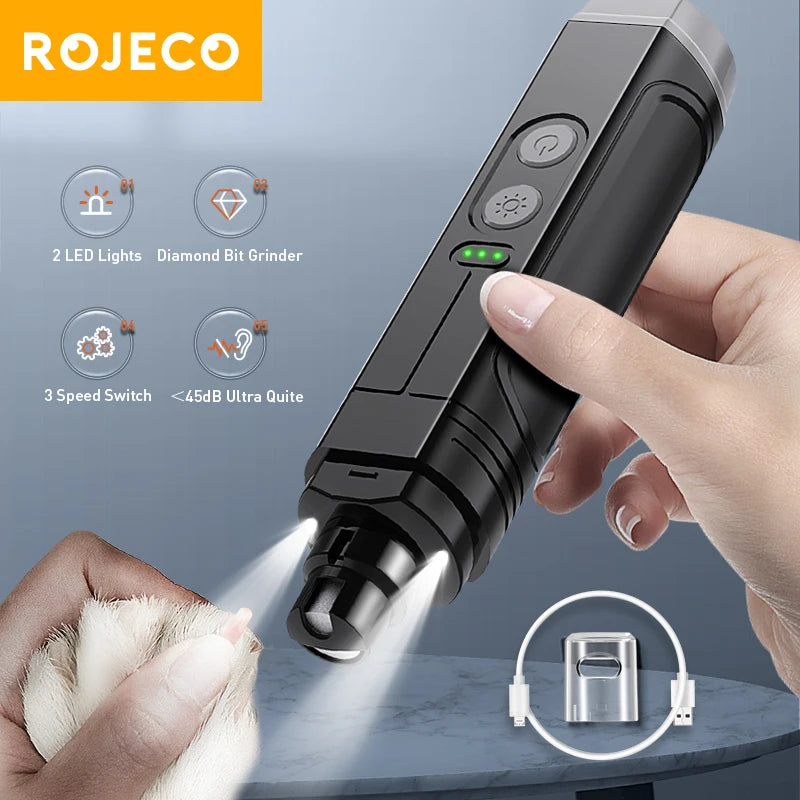 ROJECO P3 Pet Nail Grinder with 3-Speed Control