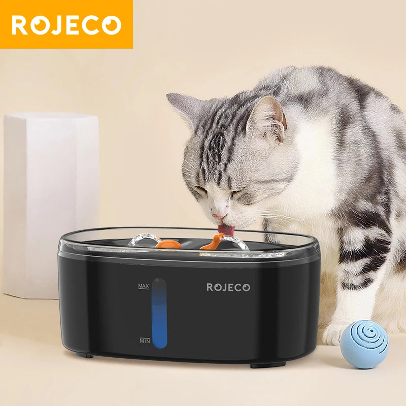 ROJECO Dual Bowl Wireless Pet Fountain