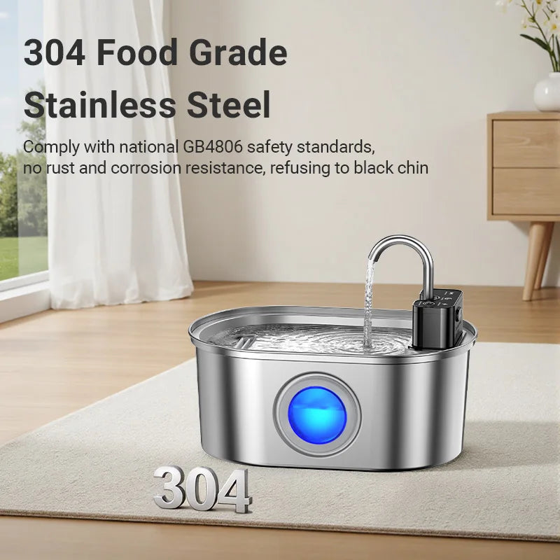 ROJECO Stainless Steel Wireless Water Fountain
