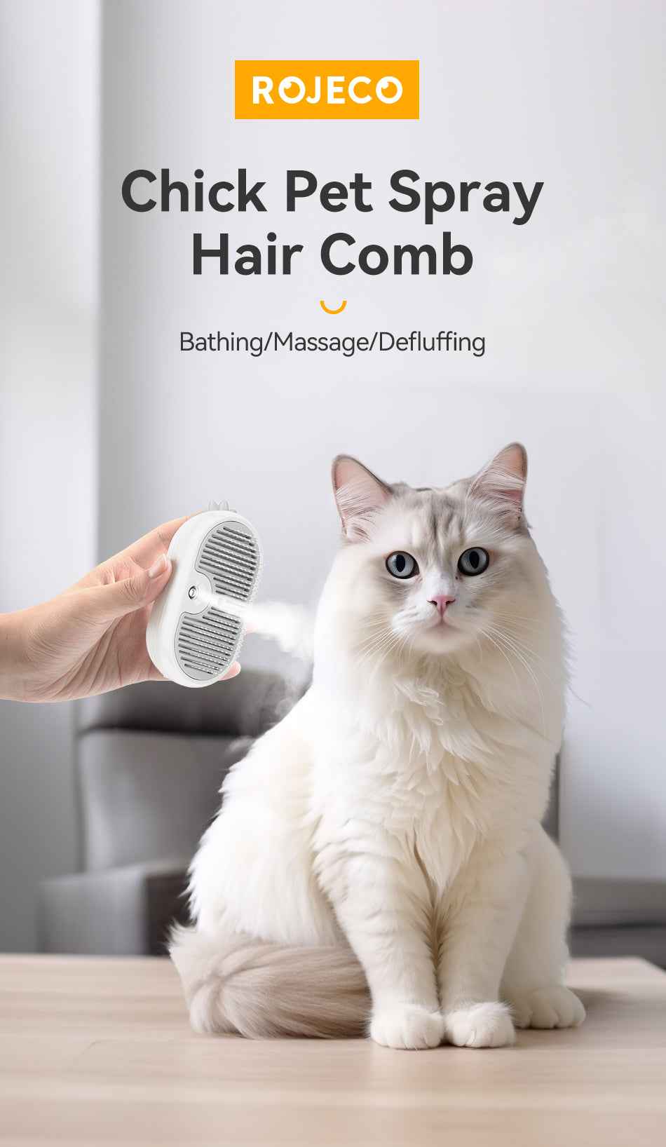 ROJECO Chick Pet Spray Hair Comb