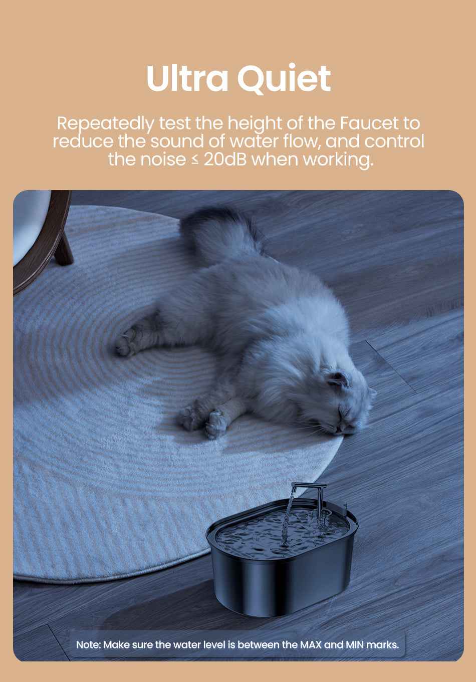 ROJECO 3.2L Stainless Steel Cat Fountain