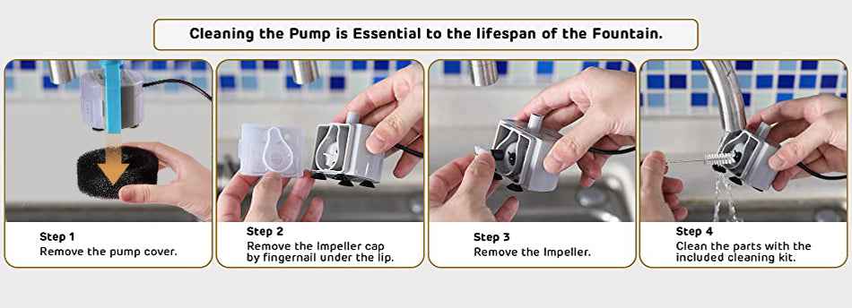ROJECO Water Pump for Stainless Steel Cat Fountain