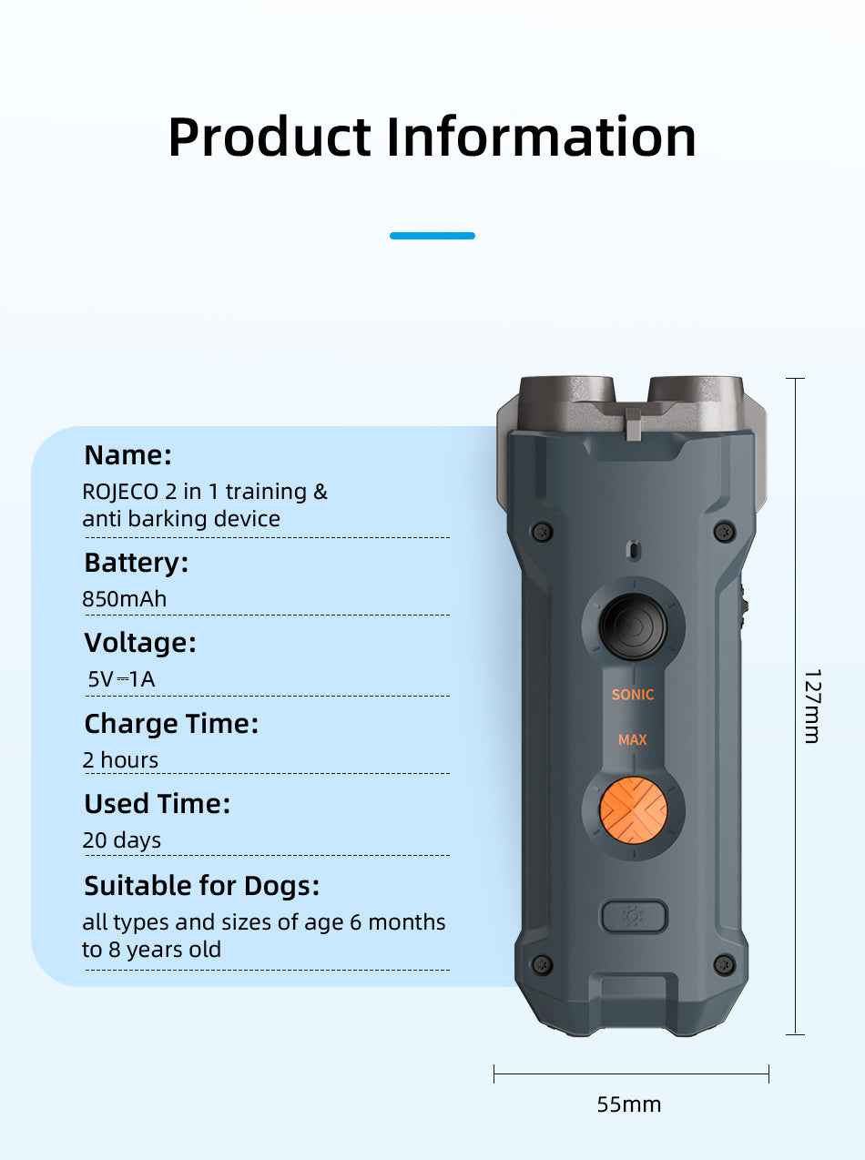 ROJECO U20 Ultrasonic Dog Repeller