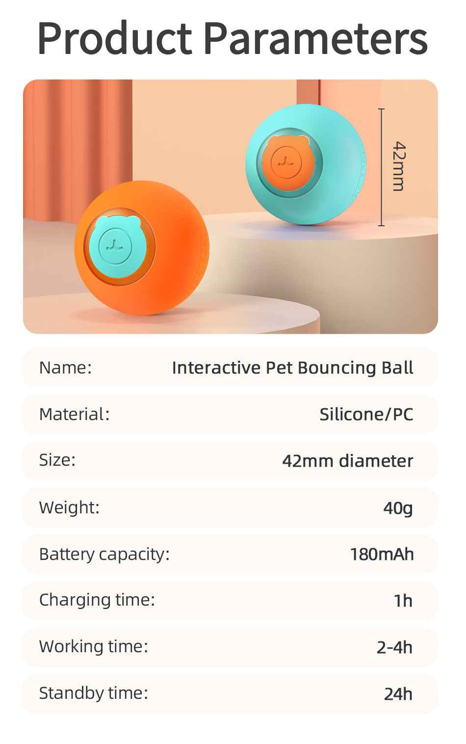 ROJECO Smart Bouncing Cat Ball
