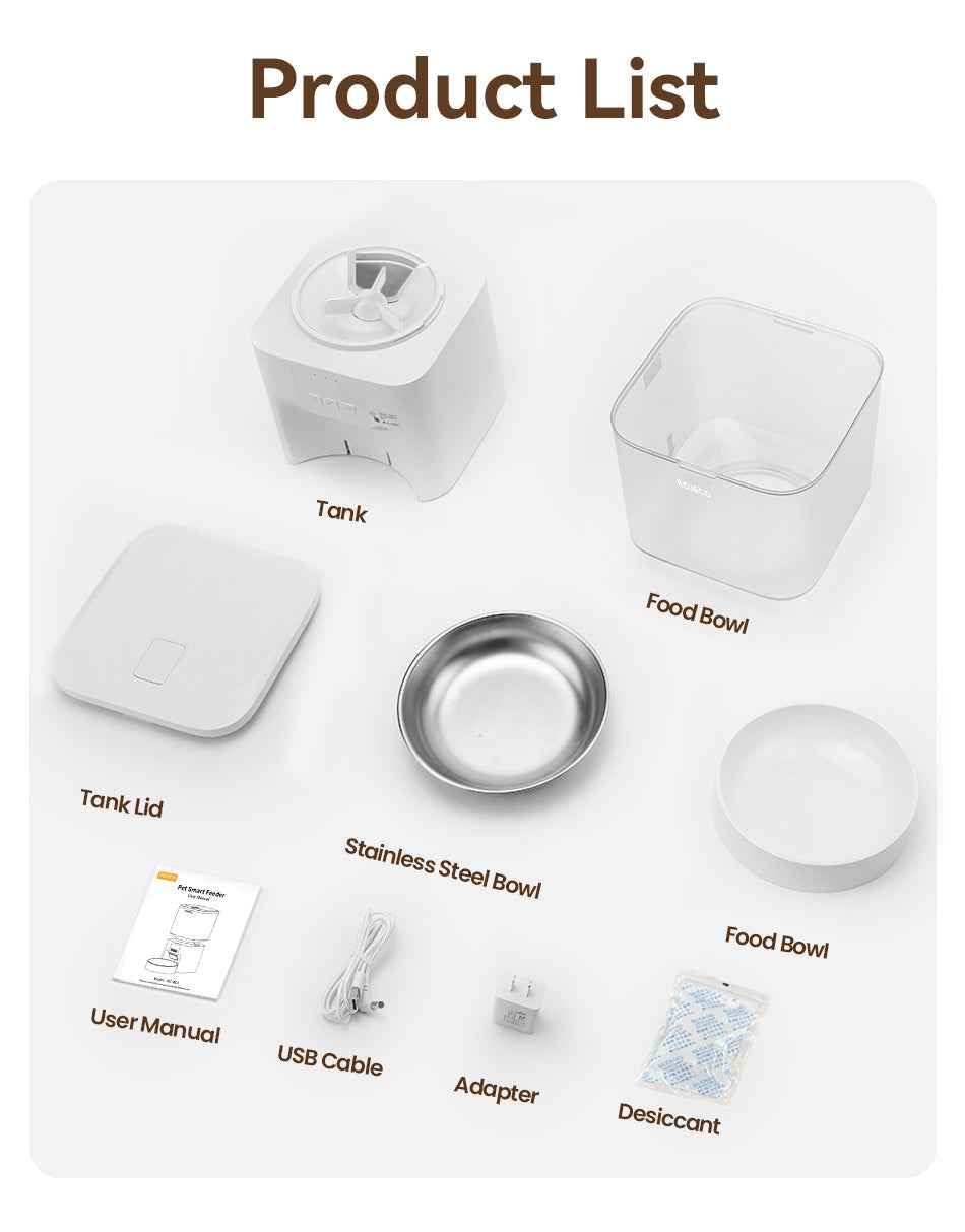 ROJECO 4.5L WiFi Smart Pet Feeder
