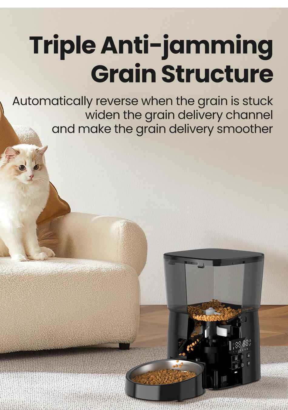 ROJECO 2L Button Pet Feeder