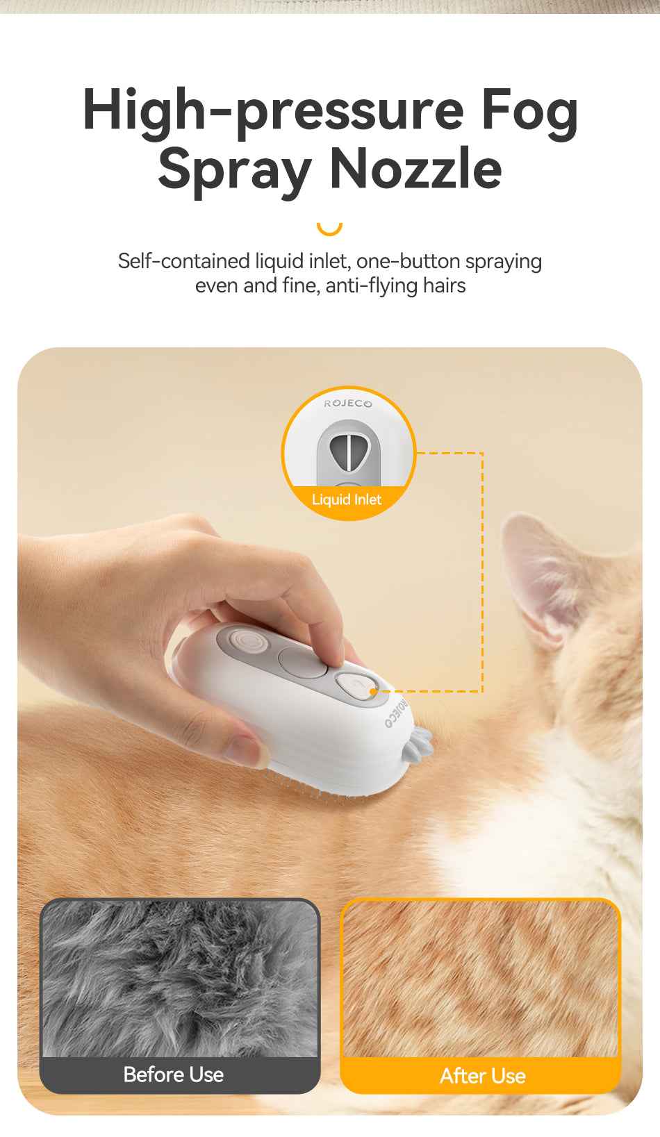 ROJECO Chick Pet Spray Hair Comb