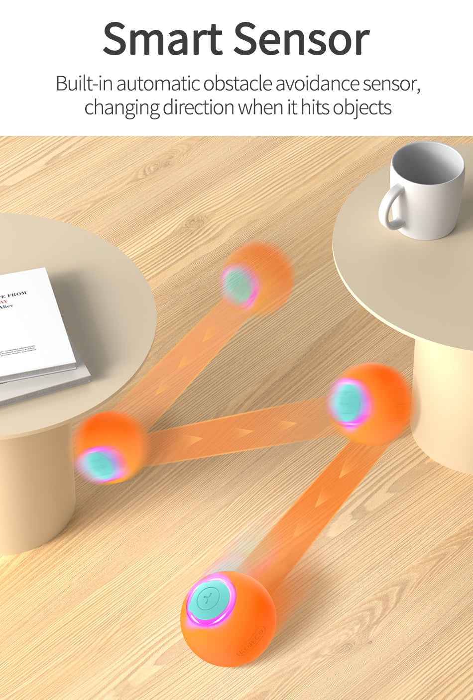 ROJECO Smart Bouncing Cat Ball