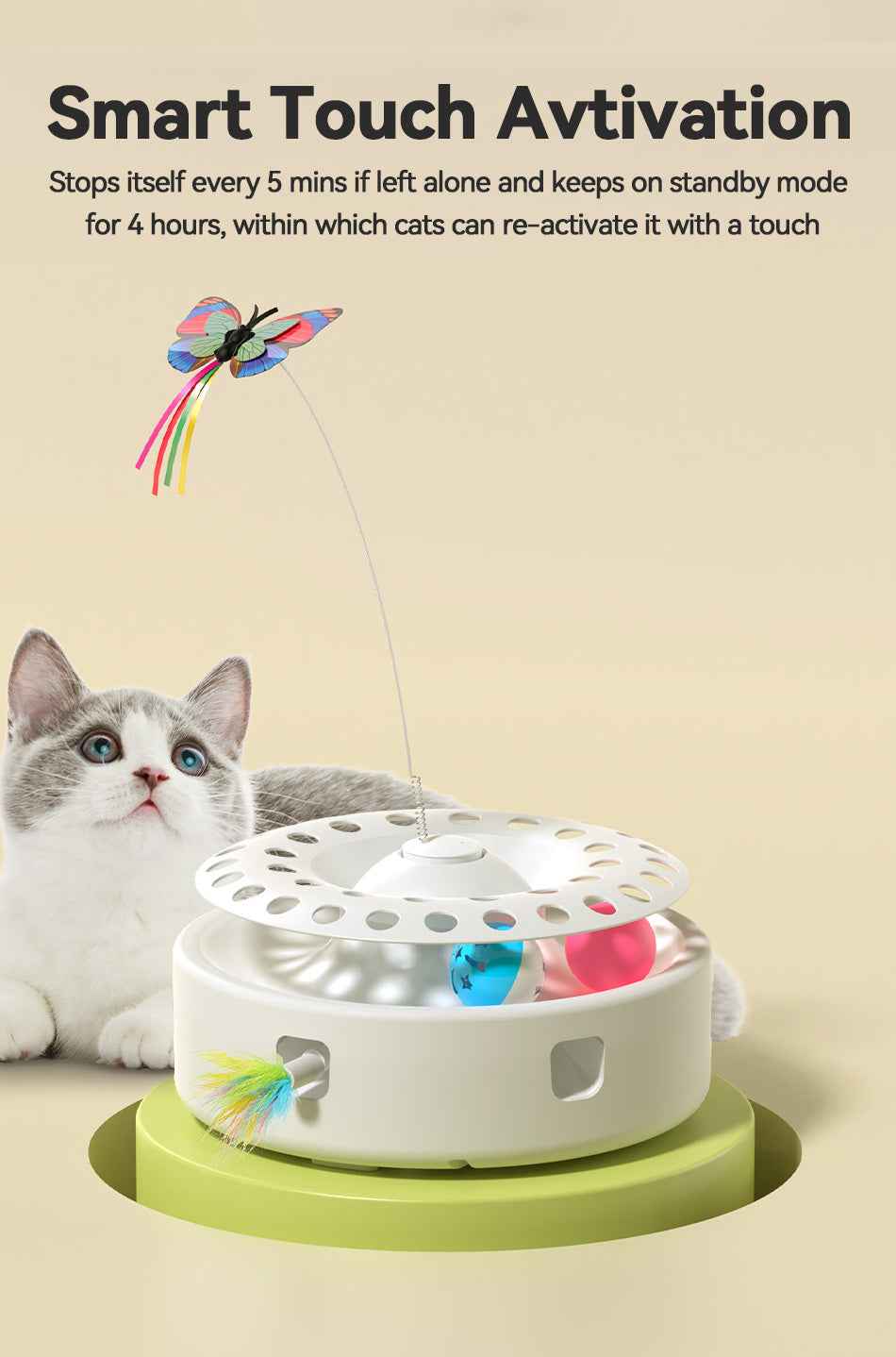 ROJECO TY823 3‑in‑1 Smart Pet Toy