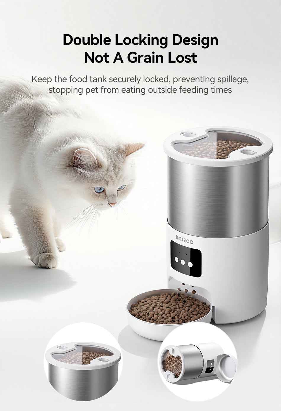 Rojeco 4.5L Stainless Steel Pet Feeder