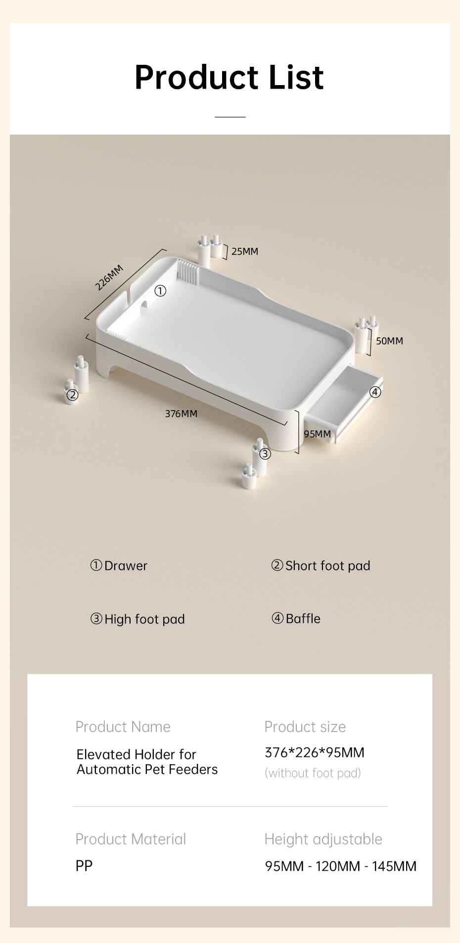 ROJECO Elevated Pet Feeder Stand