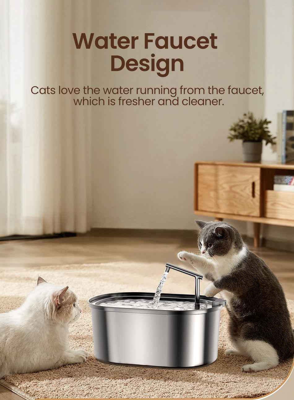 ROJECO 3.2L Stainless Steel Cat Fountain