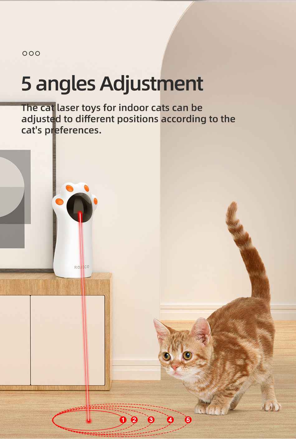 ROJECO Rechargeable Laser Cat Toy