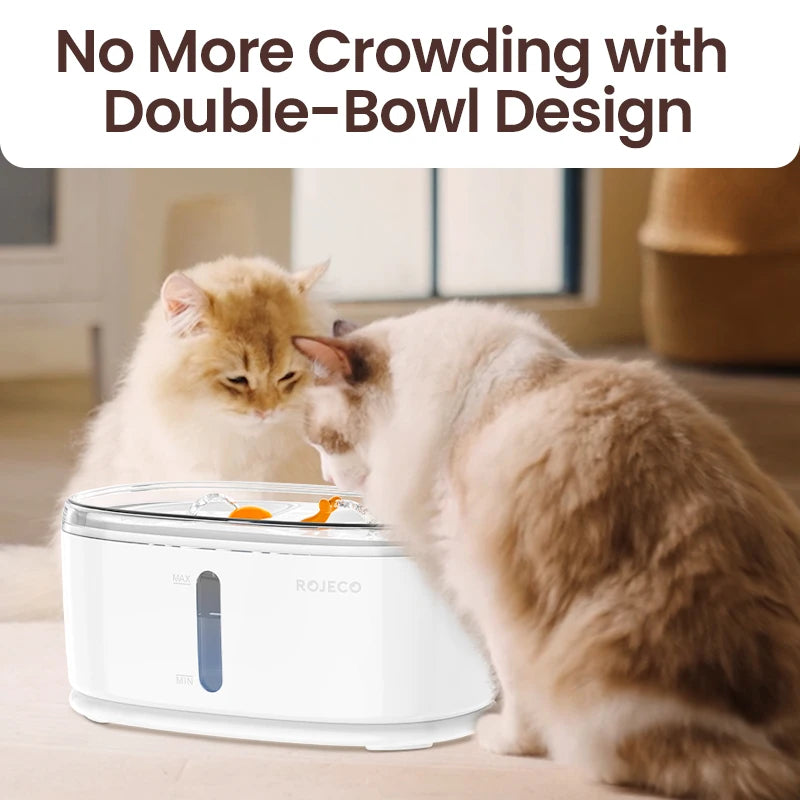 ROJECO Dual Bowl Pet Water Fountain