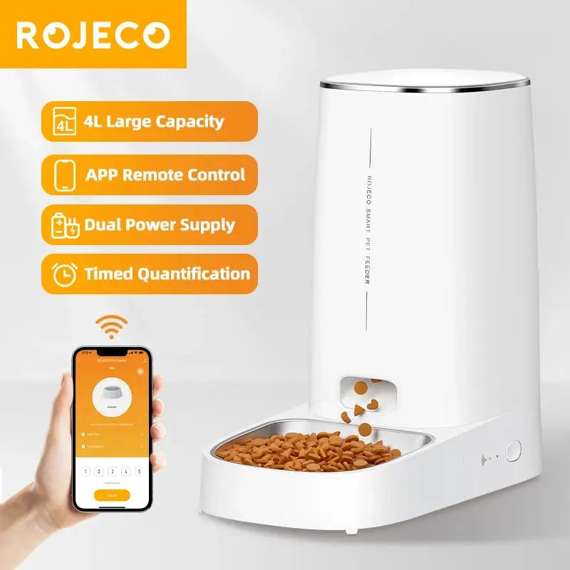 ROJECO 4L Smart Automatic Pet Feeder