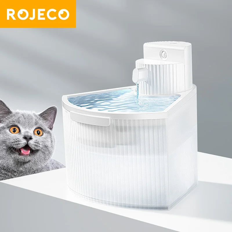 ROJECO Smart Wireless Pet Water Fountain with Motion Sensor