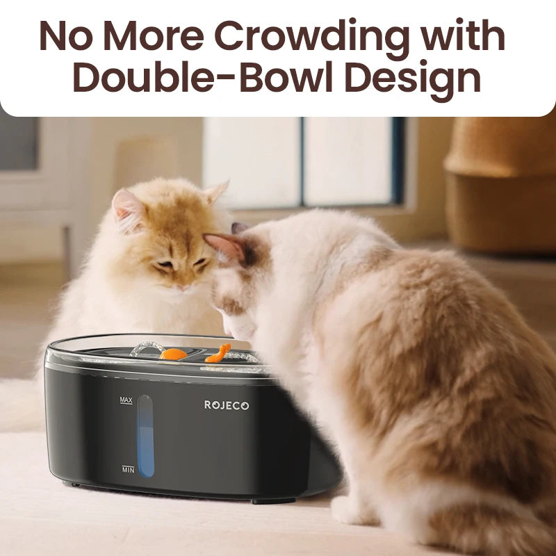 ROJECO Dual Bowl Wireless Pet Fountain