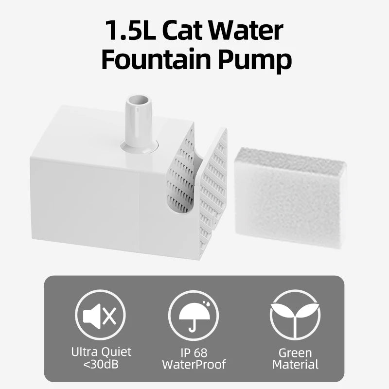 Water Pump for ROJECO 1.5L Transparent Pet Fountain - Replacement