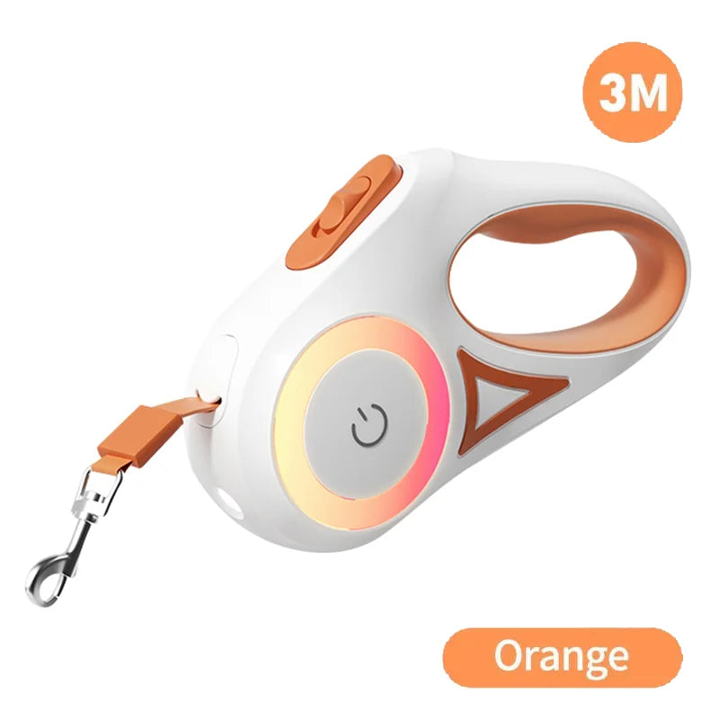 ROJECO 5M Retractable Dog Leash with LED Lights