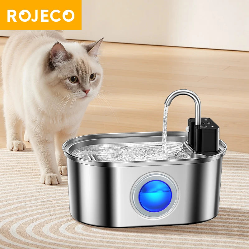 ROJECO Stainless Steel Wireless Water Fountain